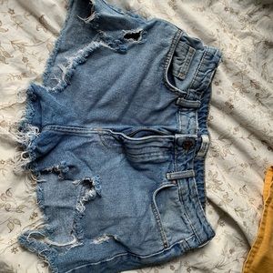 Ripped Jean Shorts